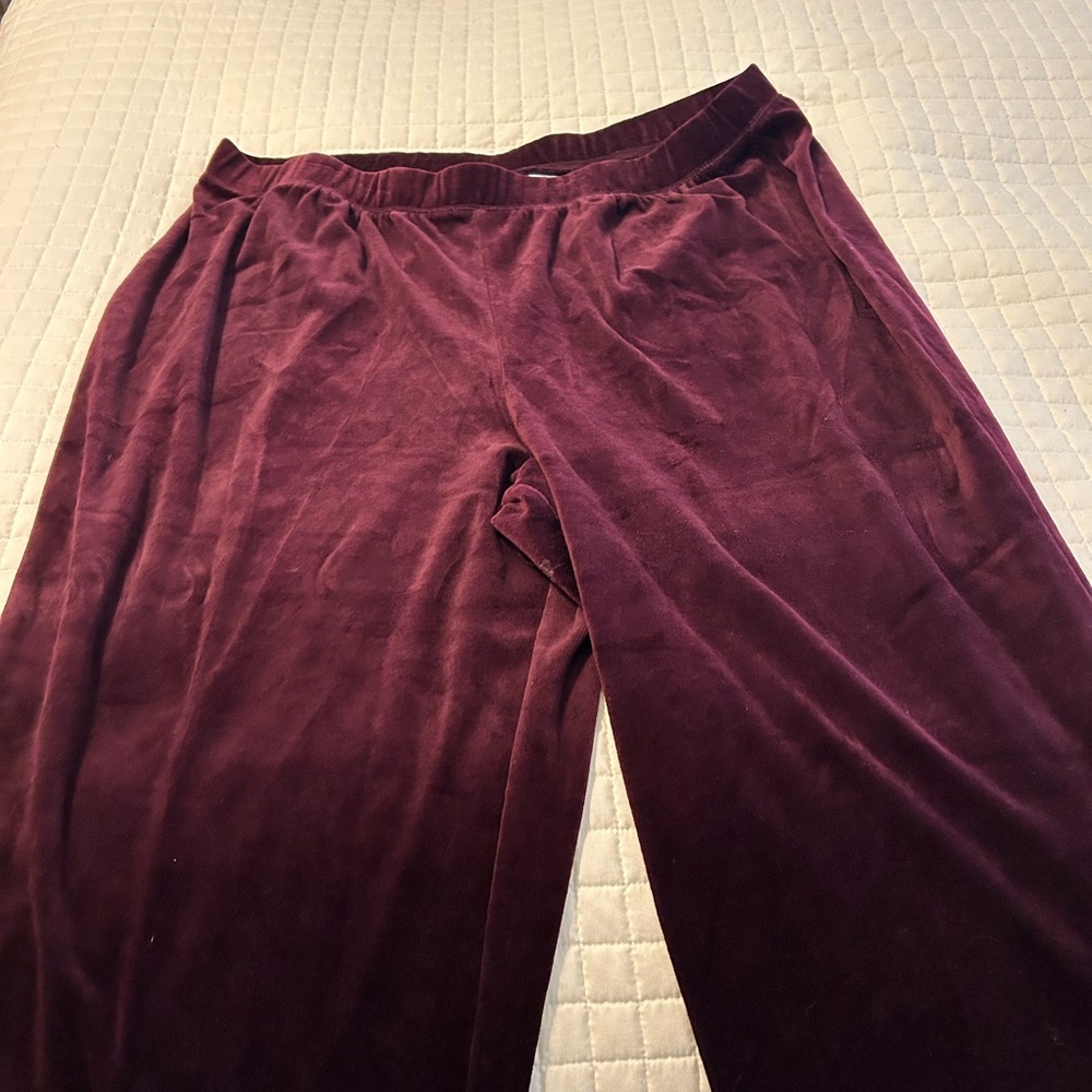 Catherines Rich Burgundy Velvet Petite Pants